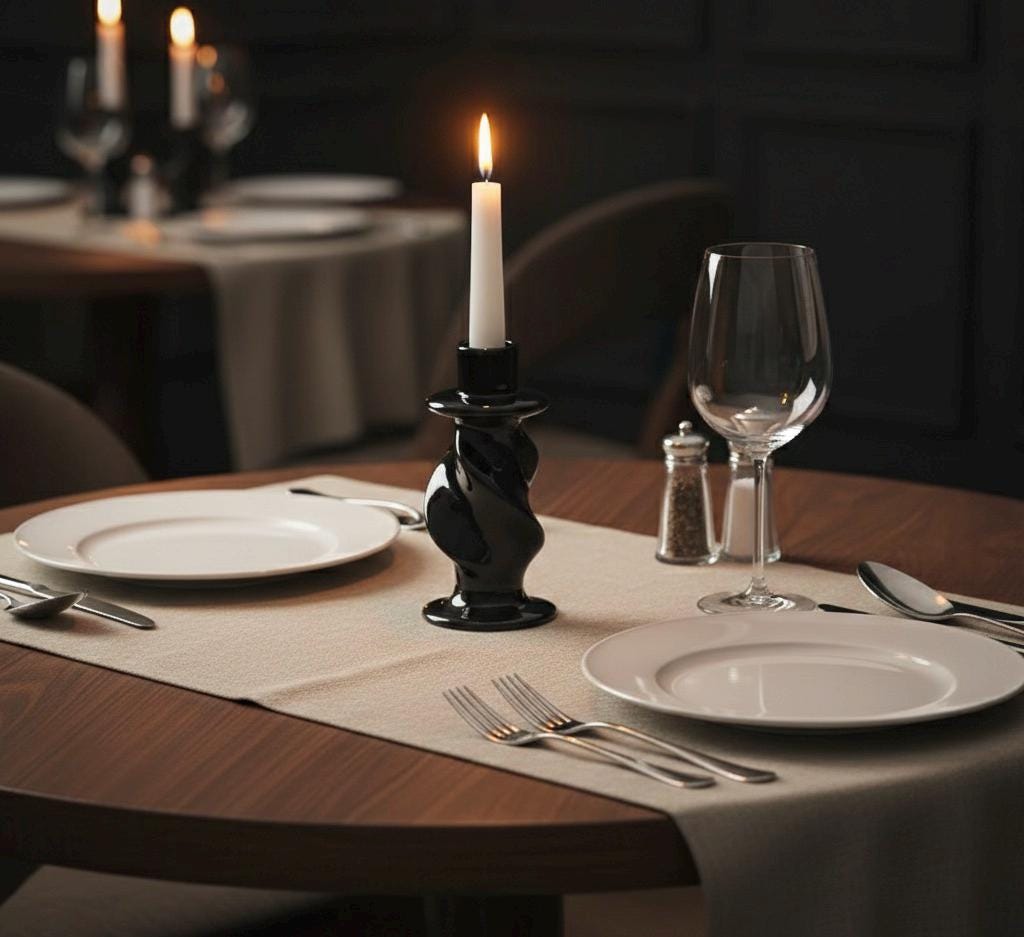 Twisted Ceramic Taper Candle Holder - Black White Red - Minimalist Japandi Decor