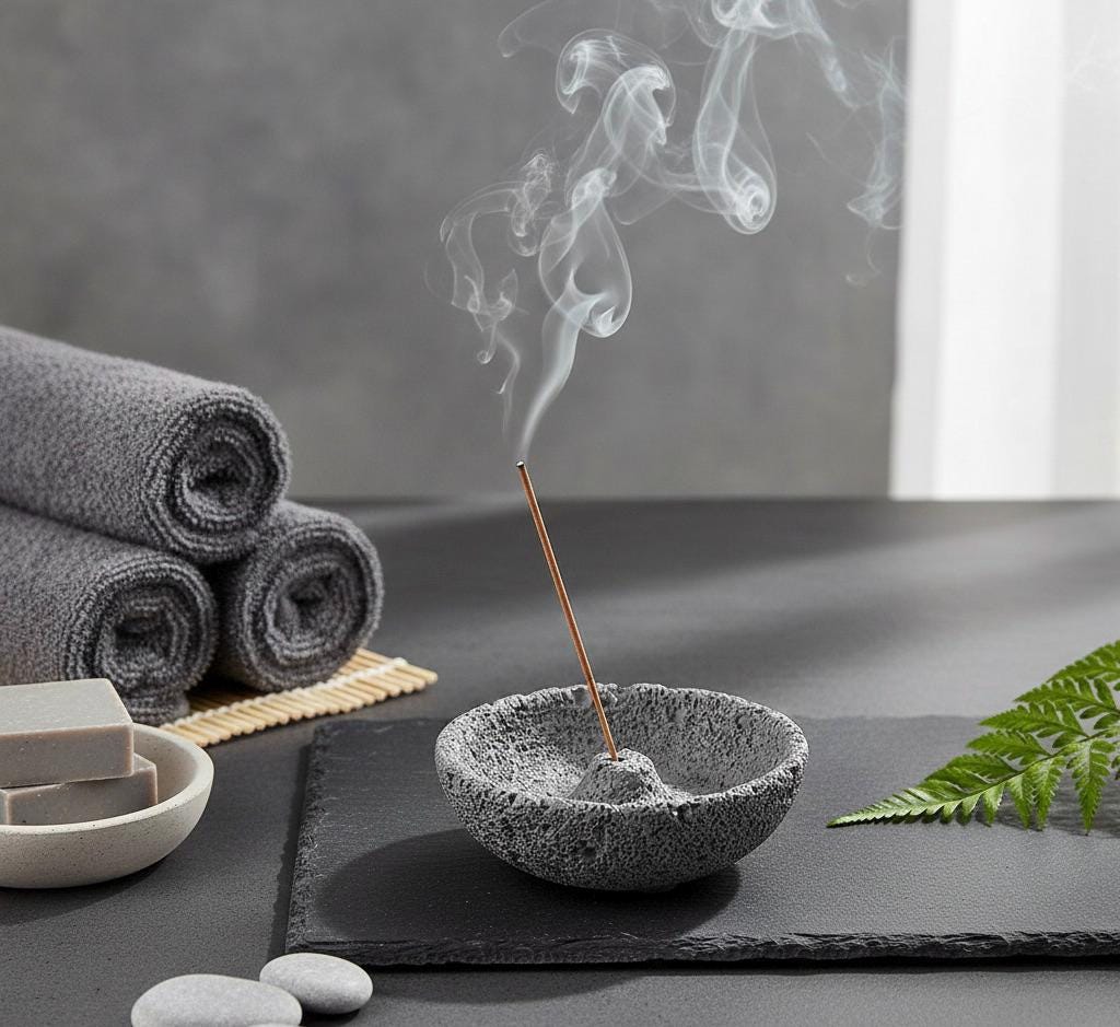 Ceramic Incense Holder Set of 4 Colors, Minimalist Incense Burner, Modern Zen Home Decor, Meditation Altar Accessory, Boho Spiritual Gift