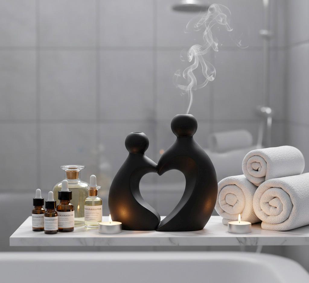 Heart-Shaped Ceramic Vases - Black or White Pair for Valentine's Day