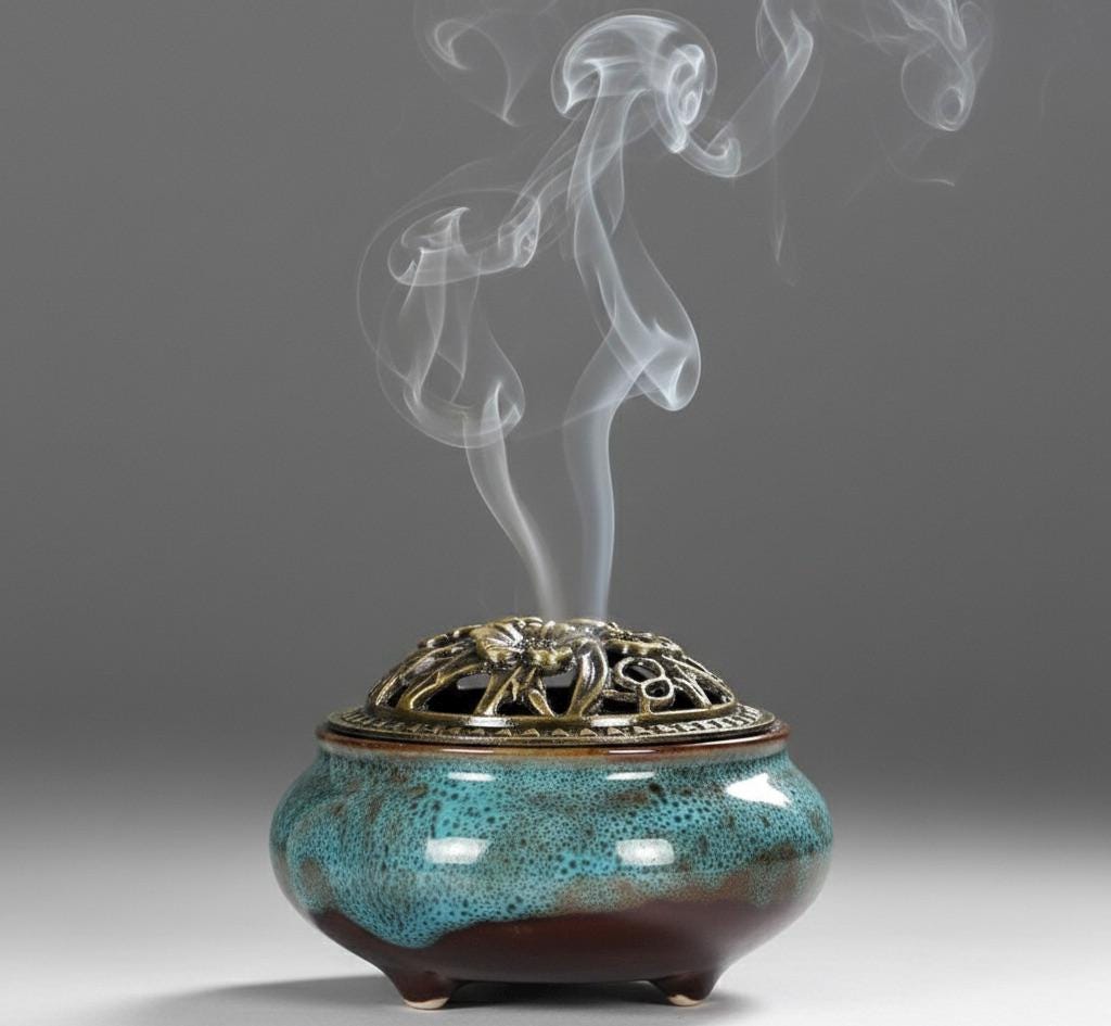 Handcrafted Turquoise Ceramic Incense Holde