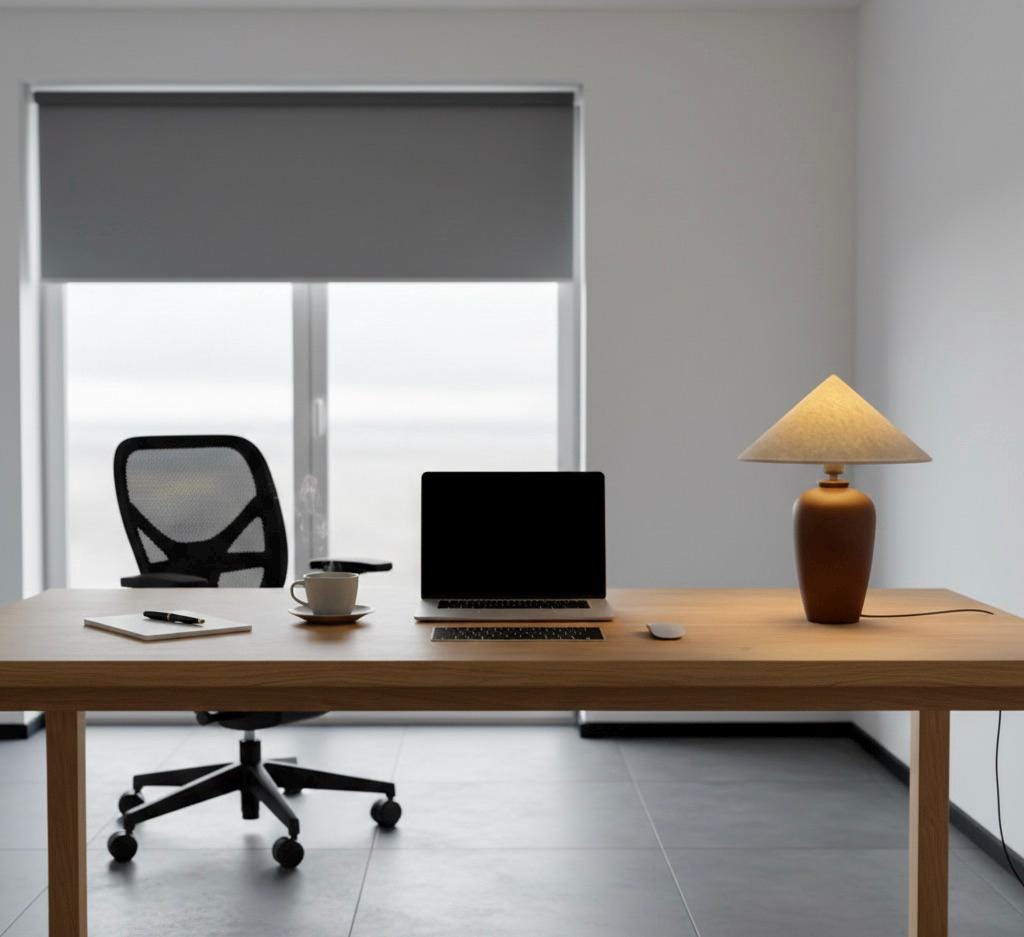 Handcrafted Wooden Tripod Table Lamp with Conical Shade