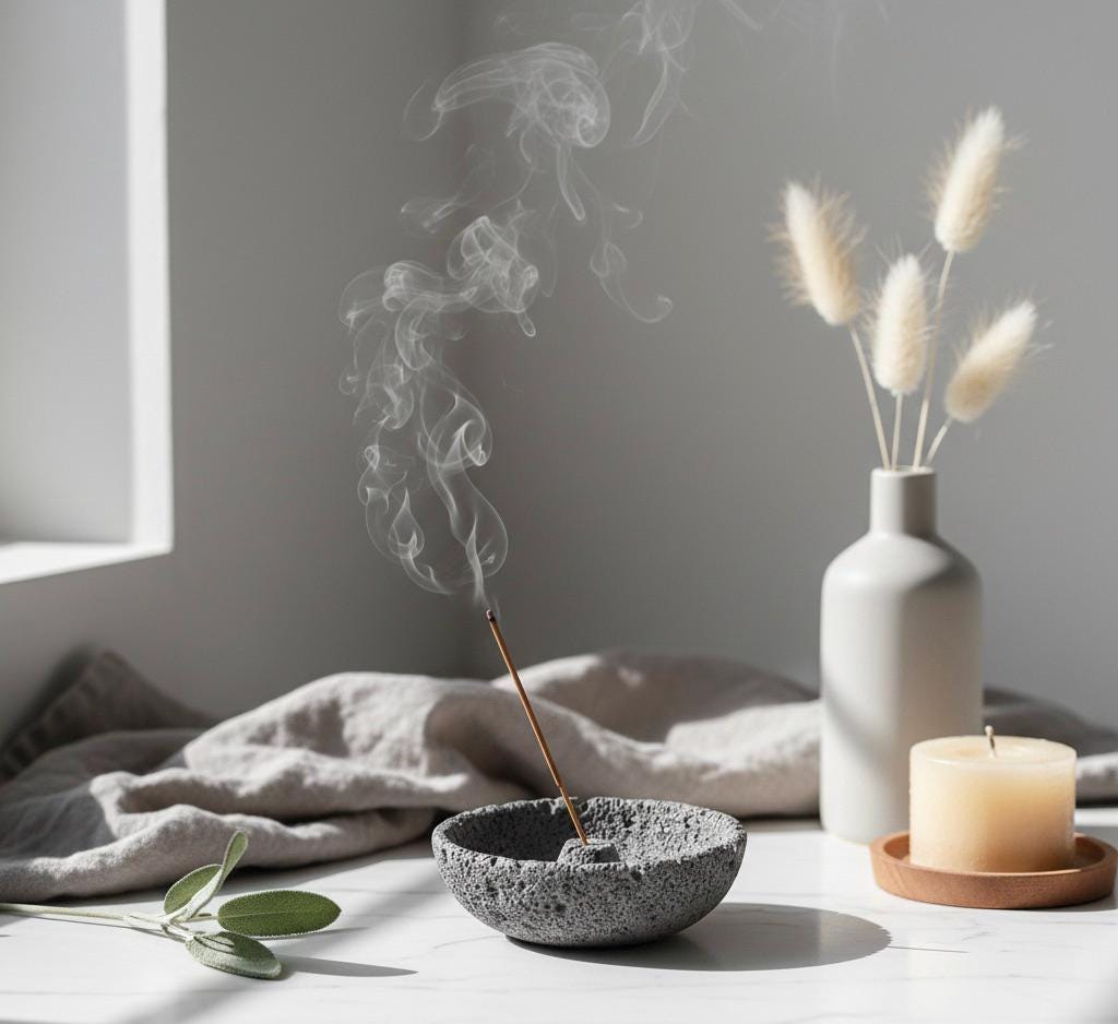 Ceramic Incense Holder Set of 4 Colors, Minimalist Incense Burner, Modern Zen Home Decor, Meditation Altar Accessory, Boho Spiritual Gift