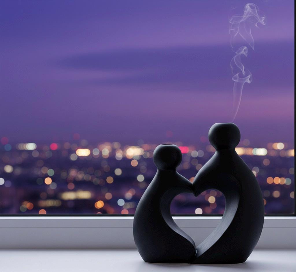 Heart-Shaped Ceramic Vases - Black or White Pair for Valentine's Day