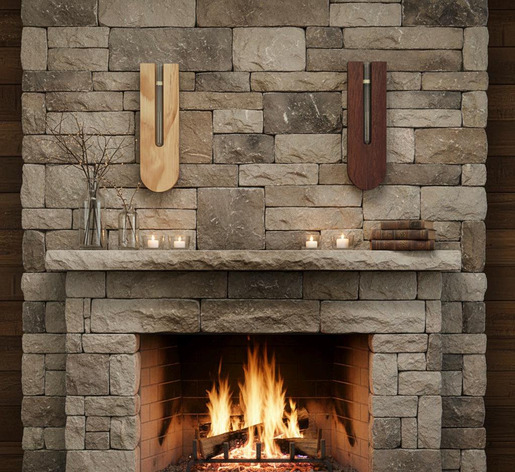 Handcrafted U-Shaped Wooden Wall Holders - Light & Dark Brown Duo