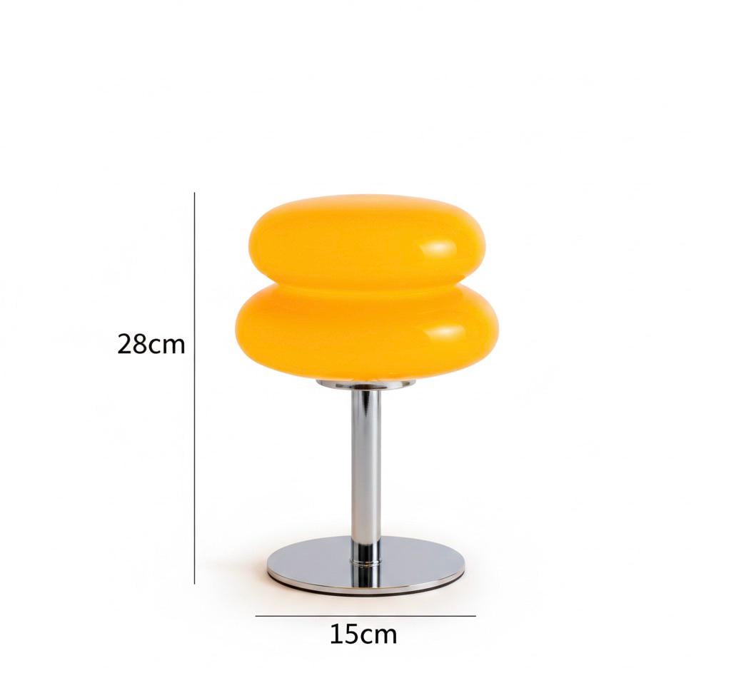 Orange Mushroom Table Lamp Retro LED Night Light Mid Century Modern Bedside Light Vintage 70s Desk Lamp Aesthetic Room Decor 28cm